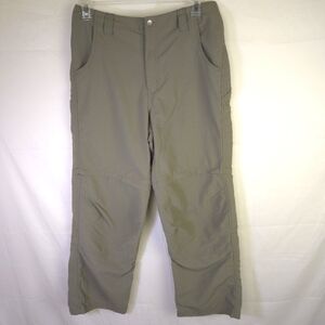 Y2K Style Ground Convertable Cargo Pants Olive Green Men Size 34 Hiking Gorpcore